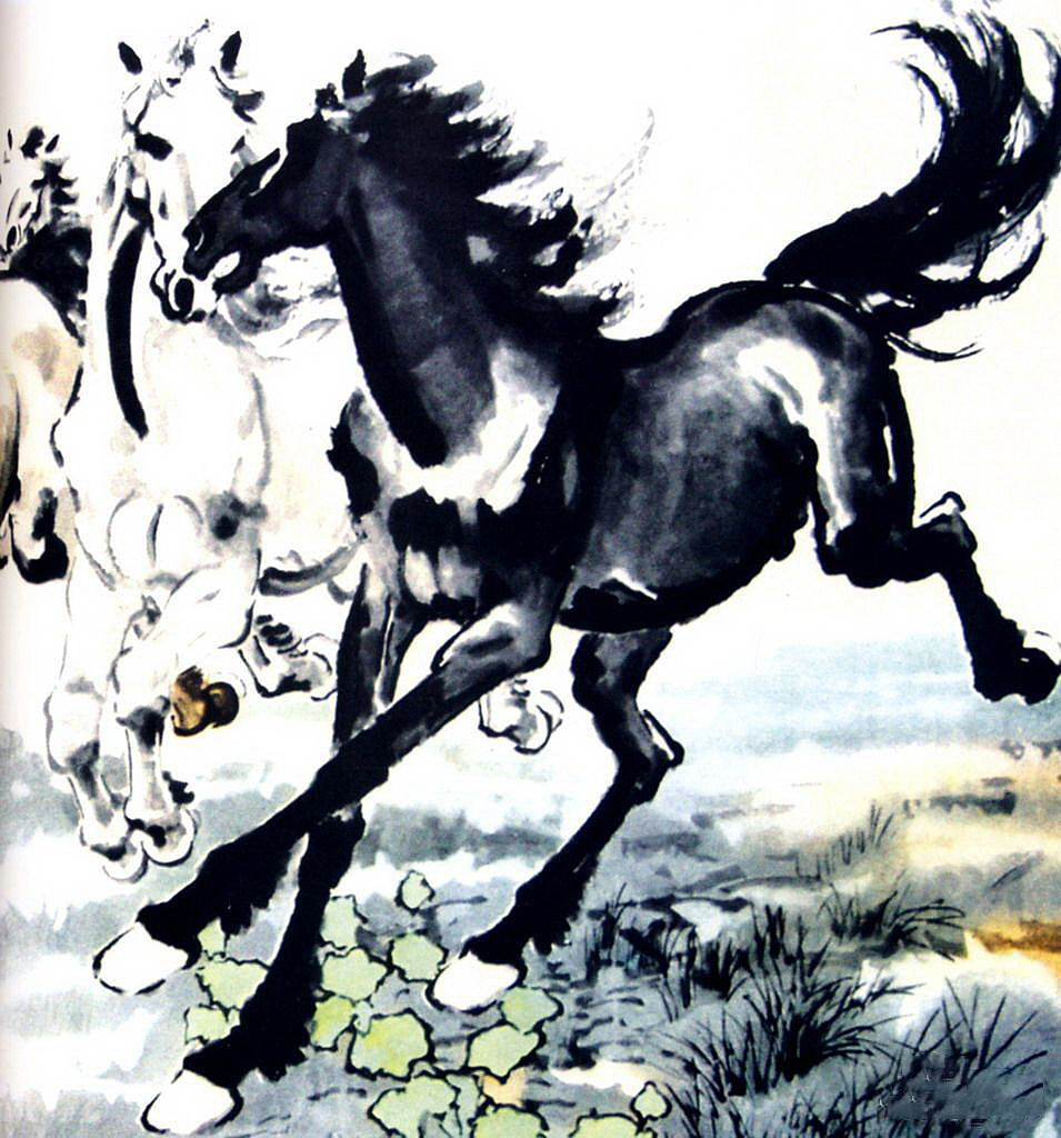 Xu Beihong horses old China ink Oil Paintings